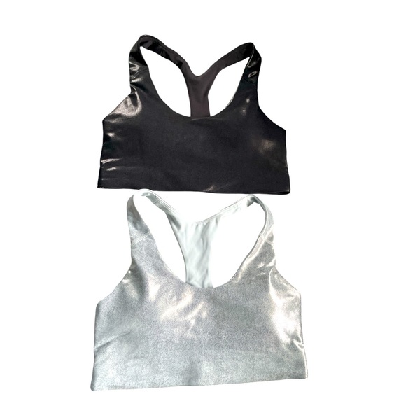 Old Navy Other - NWOT Old Navy Powersoft Sports Bras, Set of Two, Silver &Black Metallic, Medium
